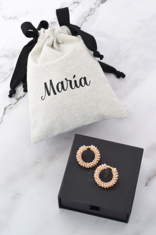 Pendientes circonitas beige