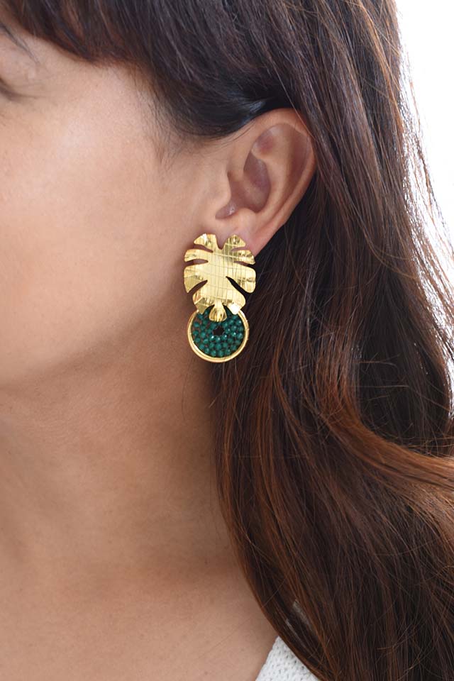 Pendientes Hoja Tejidos