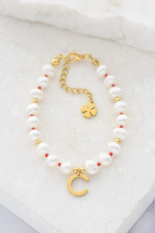 Pulsera perlas  iniciales