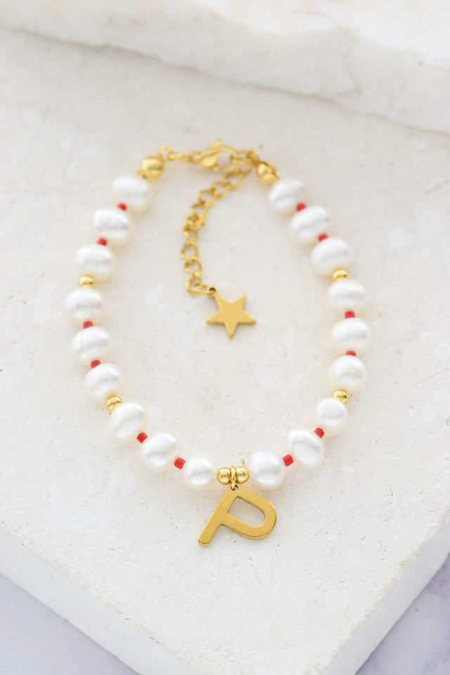 Pulsera perlas  iniciales