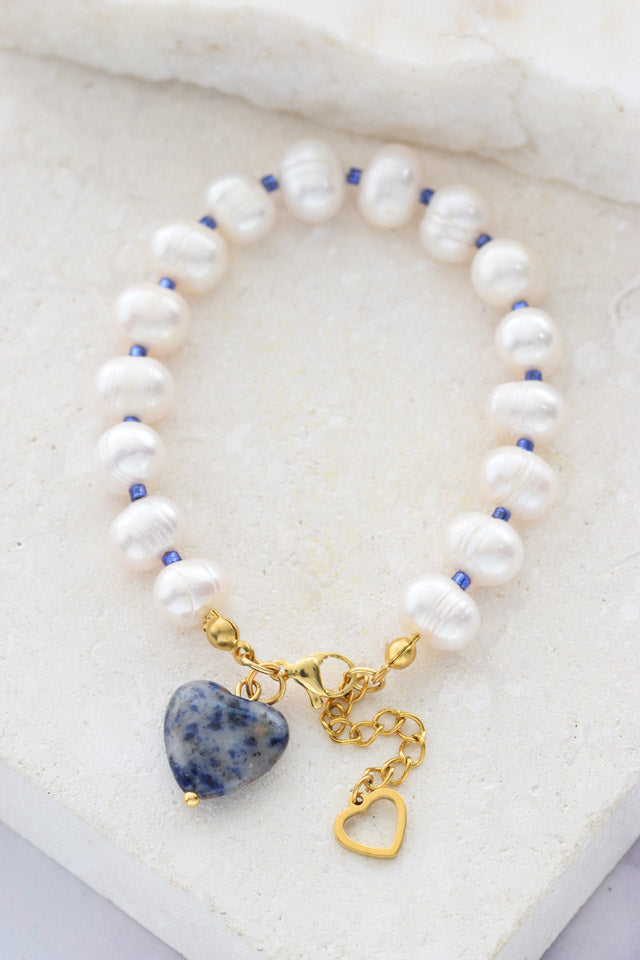Pulsera corazón sodalita