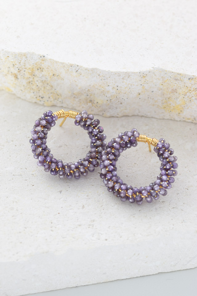 Pendientes circonitas lavanda