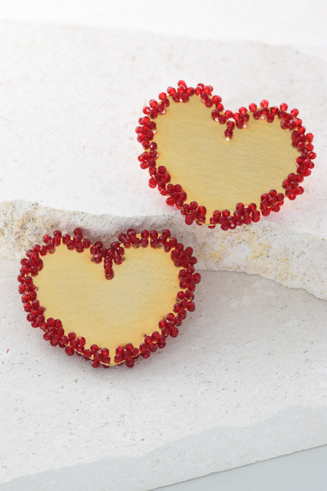 Pendietes corazón cristal