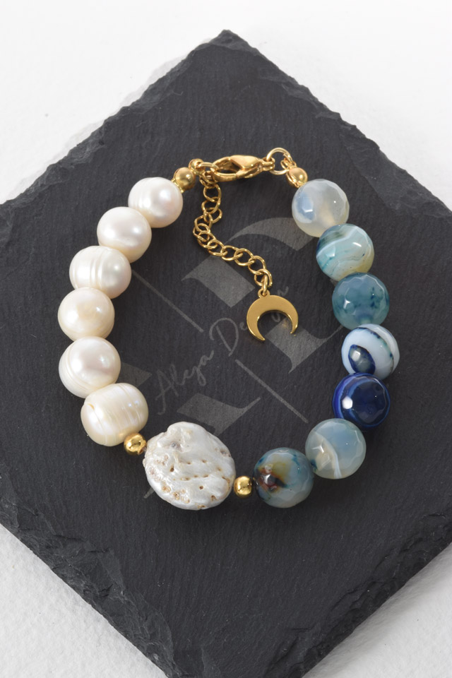 Pulsera ágatas azules