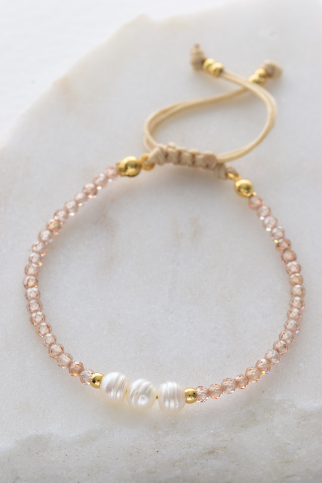 Pulsera circonitas beige
